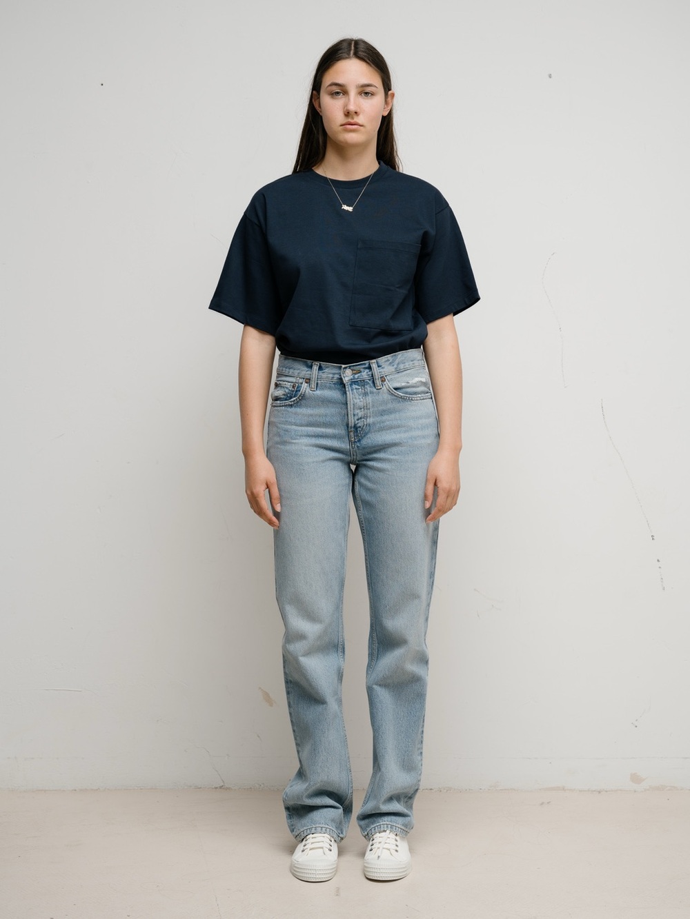 RE/DONE Easy Straight in Ripped Tide